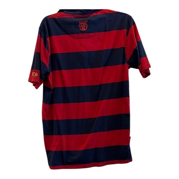 FC Barcelona Striped Polo Shirt- size large- men’s-vintage - Picture 3 of 3
